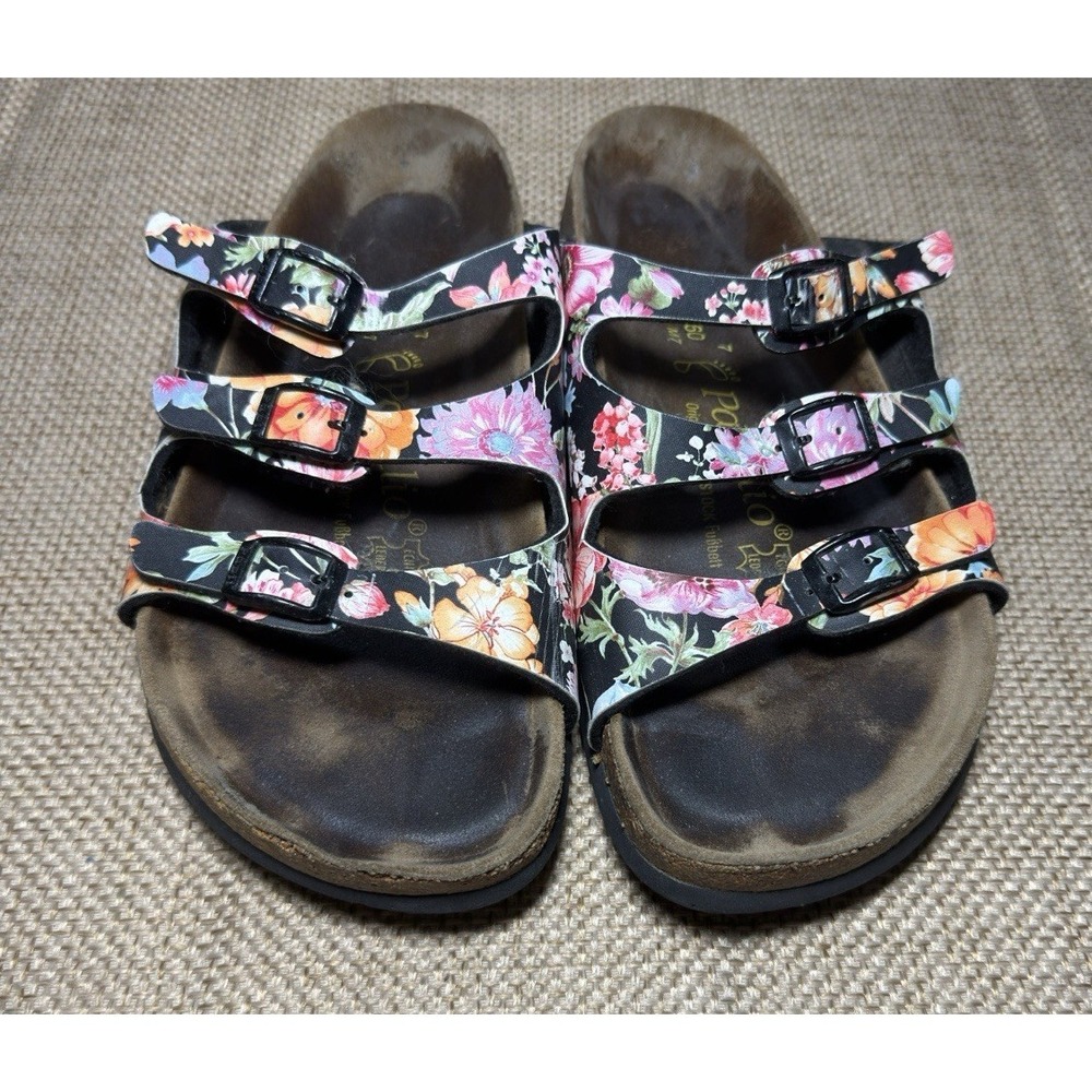 Birkenstock Papillio Florida Sandals Womens 9 Floral Multicolor 3 Strap - Picture 15 of 16